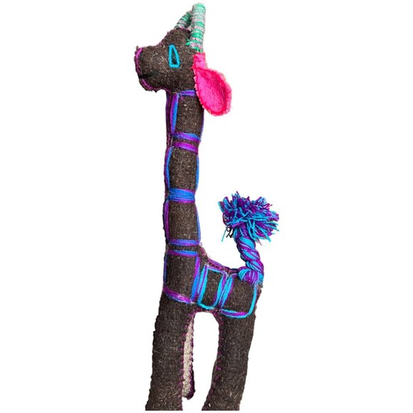 NWT! One-of-a-Kind Twoolies Handmade Wool Giraffe Retired 17" tall Vivid Plush - Picture 8 of 16